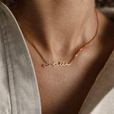 Personalized Name Necklace by Porthomall • Gold Name Necklace with Box Chain • Perfect Gift for Her • Personalized Gift